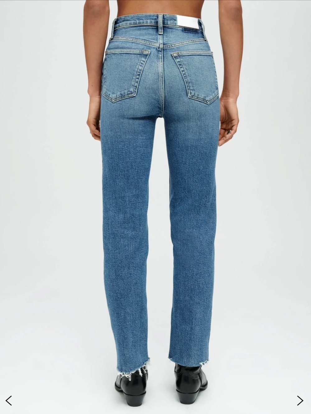 RE/DONE Comfort Stretch High Rise Stove Pipe jeans (Mid 70s wash) - Picture 3 of 8